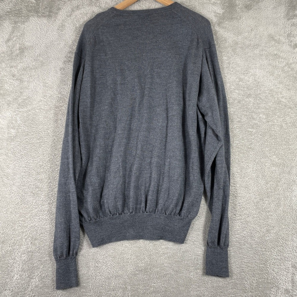 Peter Millar Sweater Mens 2XL Gray Merino Wool Silk Blend Crewneck Pullover - Picture 2 of 7